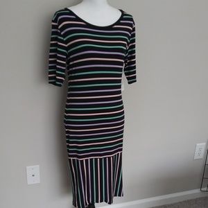 LulaRoe Black Stripe Julia Dress Size Medium NWT
